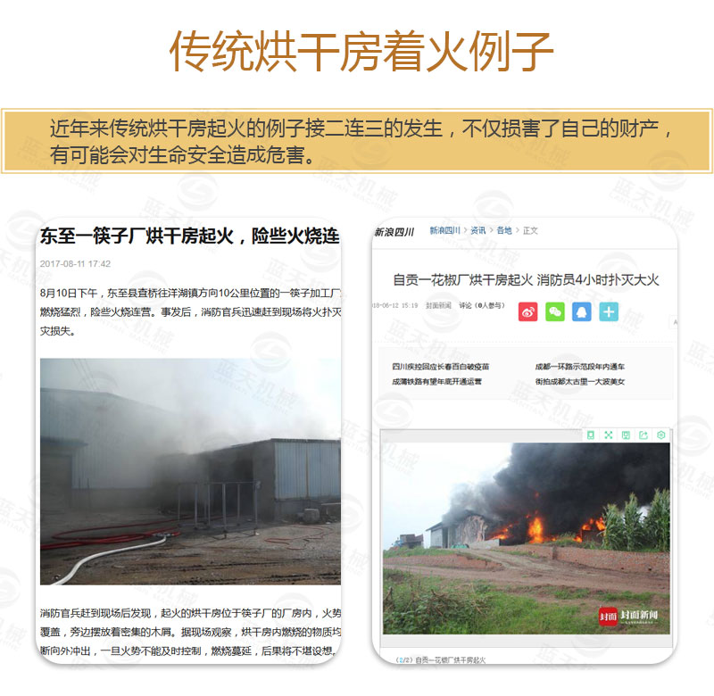 檸檬片網帶烘干機傳統烘干房著火